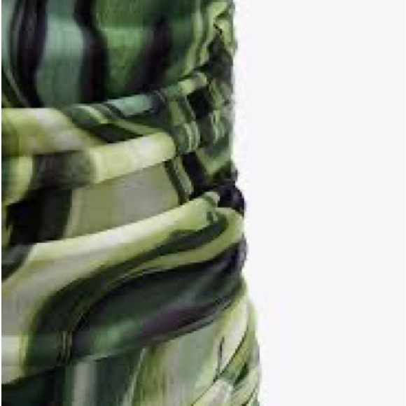 Zara printed tulle top asymmetric sleeves & neckline NWT - Picture 5 of 5